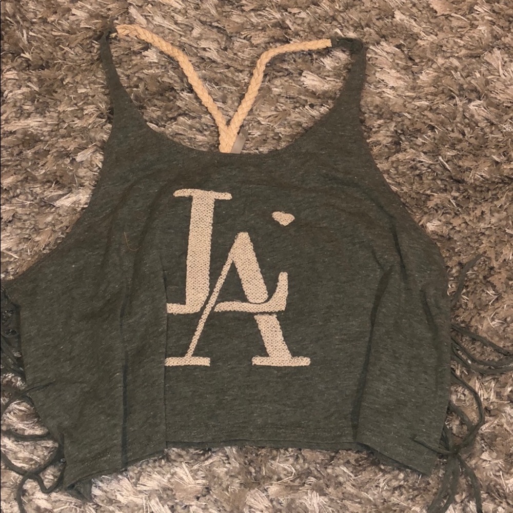 Green crop LA logo